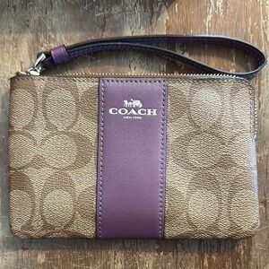 Coach Brown and Purple Wristlet